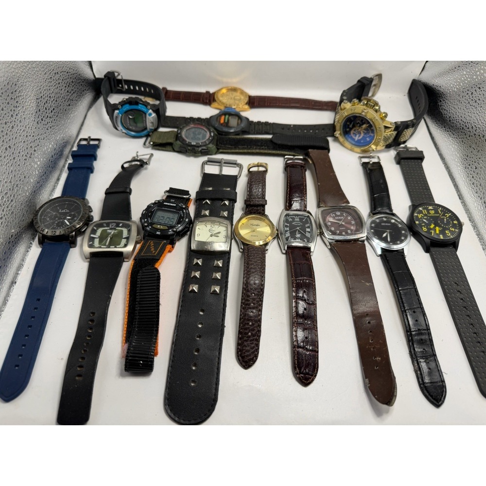 Mixed Brands Mens Watches Lot Of 14 For Parts‎ Or Repair